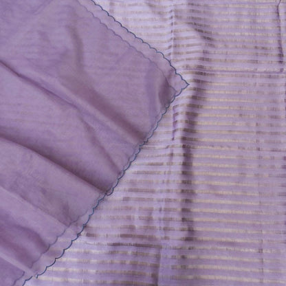 Lavender Pure Silk Banarasi Tissue Unstitched Suit Fabric