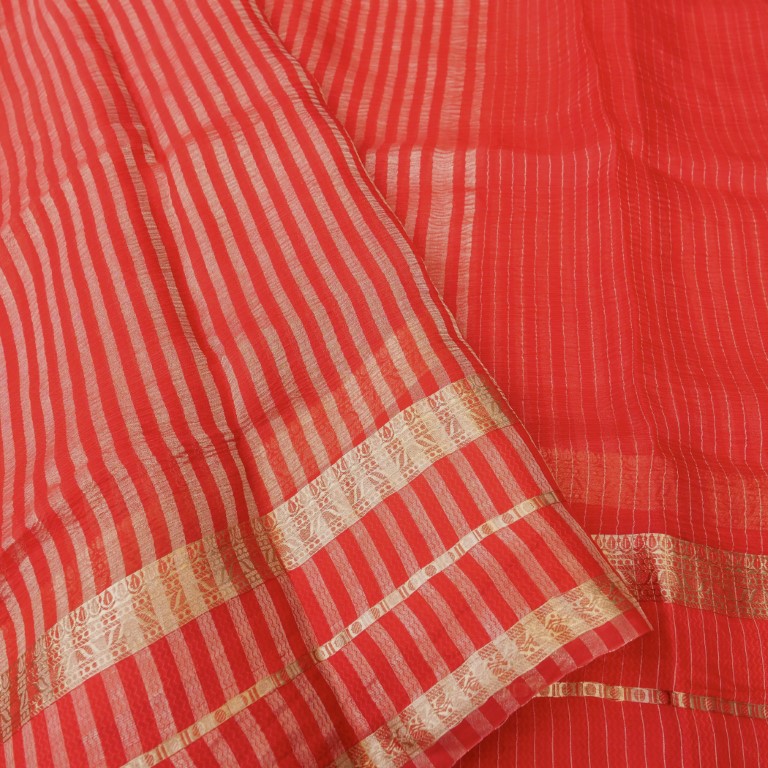 Red Pure Tissue Banarasi Saree