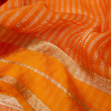 Load image into Gallery viewer, Orange Pure Tissue Banarasi Saree
