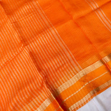 Load image into Gallery viewer, Orange Pure Tissue Banarasi Saree
