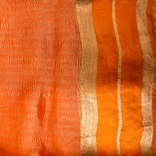 Load image into Gallery viewer, Orange Pure Tissue Banarasi Saree
