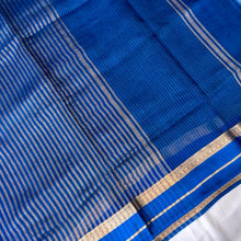 Load image into Gallery viewer, Blue Pure Tissue Banarasi Saree
