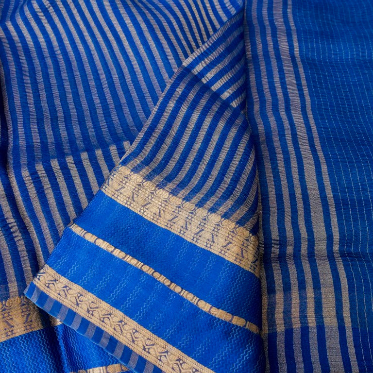 Blue Pure Tissue Banarasi Saree