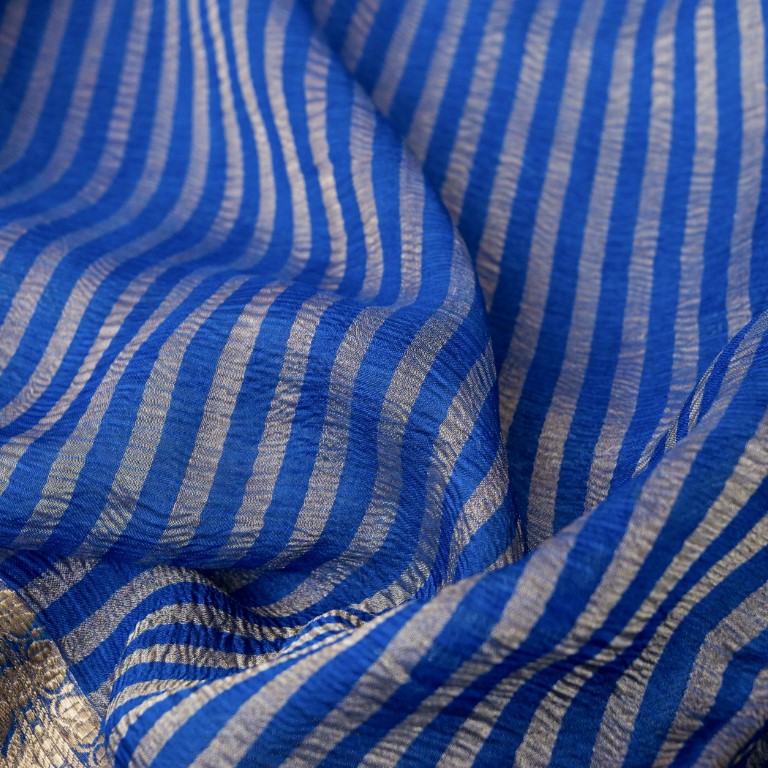 Blue Pure Tissue Banarasi Saree