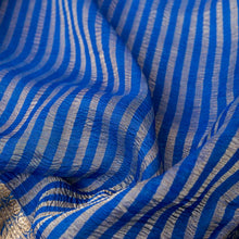 Load image into Gallery viewer, Blue Pure Tissue Banarasi Saree
