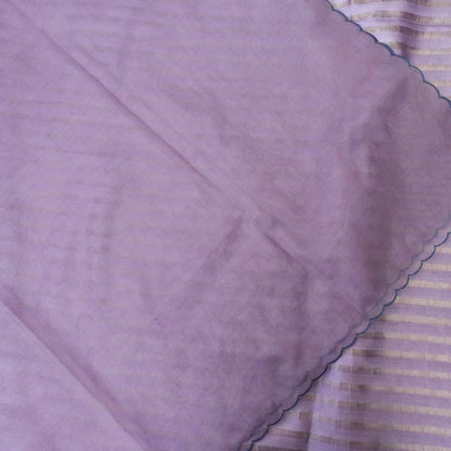 Lavender Pure Silk Banarasi Tissue Unstitched Suit Fabric