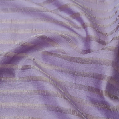 Lavender Pure Silk Banarasi Tissue Unstitched Suit Fabric
