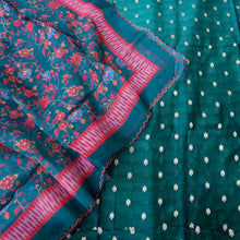 Load image into Gallery viewer, Green Chanderi Silk Unstitched Banarasi Suit Fabric
