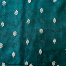 Load image into Gallery viewer, Green Chanderi Silk Unstitched Banarasi Suit Fabric
