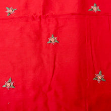 Load image into Gallery viewer, Red Chanderi Cotton Unstitched Banarasi Suit Fabric
