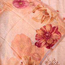 Load image into Gallery viewer, Peach Linen Silk Printed Unstitched Suit Fabric
