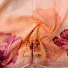 Load image into Gallery viewer, Peach Linen Silk Printed Unstitched Suit Fabric
