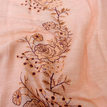 Load image into Gallery viewer, Peach Linen Silk Printed Unstitched Suit Fabric
