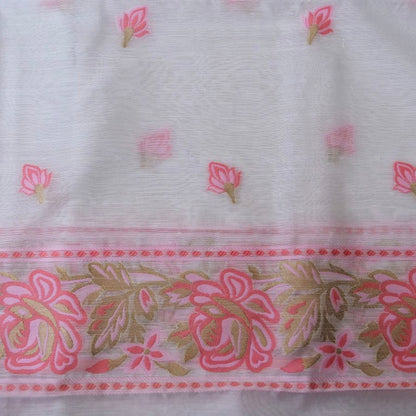 Ivory Cotton Silk Banarasi Unstitched Suit Fabric