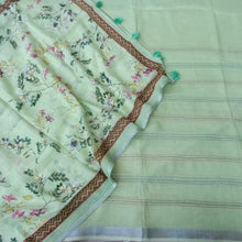 Load image into Gallery viewer, Pista Green Linen Silk Printed Unstitched Suit Fabric
