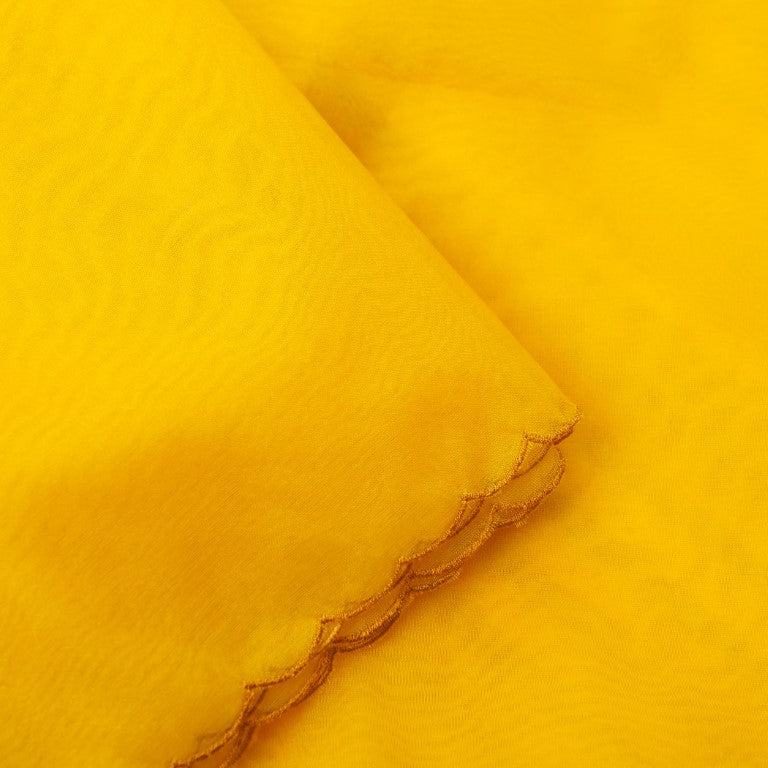 Yellow Pure Silk Banarasi Tissue Unstitched Suit Fabric