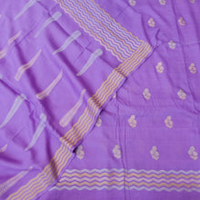 Load image into Gallery viewer, Lilac Cotton Silk Banarasi Unstitched Suit Fabric
