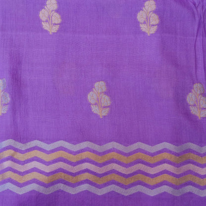 Lilac Cotton Silk Banarasi Unstitched Suit Fabric