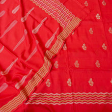 Load image into Gallery viewer, Red Cotton Silk Banarasi Unstitched Suit Fabric
