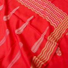 Load image into Gallery viewer, Red Cotton Silk Banarasi Unstitched Suit Fabric
