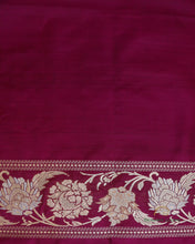 Load image into Gallery viewer, Maroon Handloom Kataan Silk Kadhua Jaal Banarasi Silk Saree
