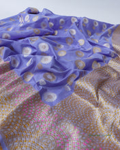 Load image into Gallery viewer, Periwinkle Handloom Kataan Kadhua Banarasi Saree

