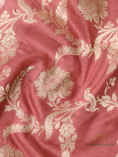 Load image into Gallery viewer, Peach Handloom Pure Silk Jangla Saree
