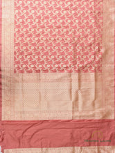 Load image into Gallery viewer, Peach Handloom Pure Silk Jangla Saree
