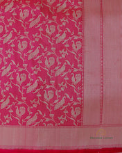 Load image into Gallery viewer, Pink Handloom Kataan Silk Shikargah Banarasi Saree
