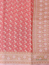 Load image into Gallery viewer, Peach Handloom Cotton Butidar Banarasi Saree
