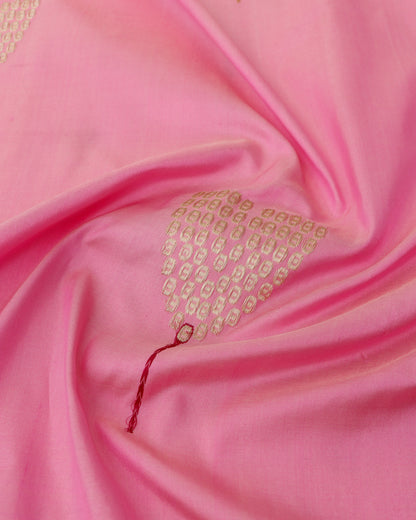 Pink Pure Kataan Silk Handloom Kadhua Buti Banarasi Saree