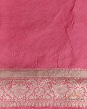 Load image into Gallery viewer, Pink Handloom Kataan Silk Cutwork Jangla Banarasi Saree
