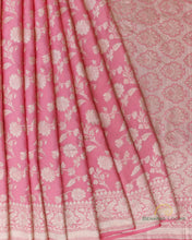 Load image into Gallery viewer, Pink Handwoven Banarasi Jangla Saree
