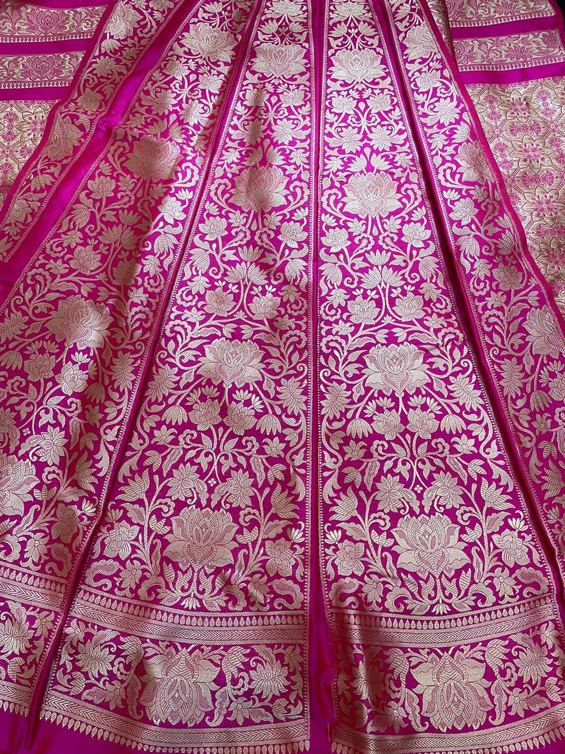 Kamalini Handwoven Pure Silk Banarasi Lehenga Panels
