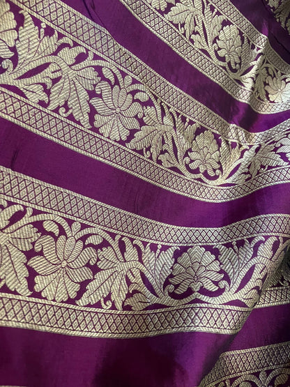 Chhavi Purple Handwoven Pure Silk Banarasi Lehenga