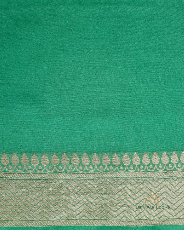 Green Handloom Georgette Kadhua Jaal Banarasi Saree