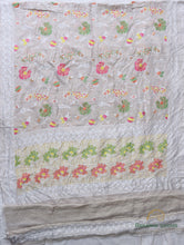 Load image into Gallery viewer, Cream Handloom Tussar Georgette Jaal Banarasi Saree
