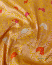 Load image into Gallery viewer, Yellow Handloom Kataan Silk Banarasi Silk Saree

