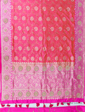 Load image into Gallery viewer, Pink Handwoven Pure Kataan Silk Banarasi Saree
