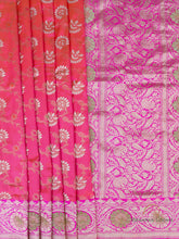 Load image into Gallery viewer, Pink Handwoven Pure Kataan Silk Banarasi Saree
