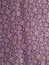 Load image into Gallery viewer, Purple Handwoven Pure Silk Sona Rupa Banarasi Fabric
