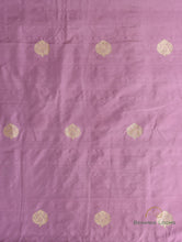 Load image into Gallery viewer, Mauve Handwoven Pure Silk Banarasi Fabric
