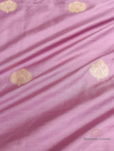 Load image into Gallery viewer, Mauve Handwoven Pure Silk Banarasi Fabric
