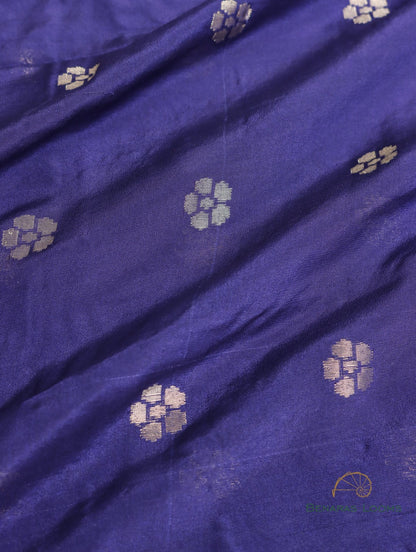 Blue Handwoven Silk Cotton Fabric