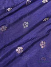 Load image into Gallery viewer, Blue Handwoven Silk Cotton Fabric
