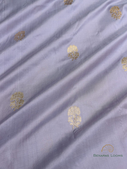 Grey Handwoven Pure Silk Fabric