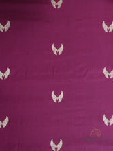 Load image into Gallery viewer, Bird Motif Wine Handwoven Kadwa Pure Silk Banarasi Fabric
