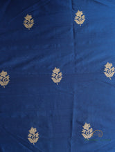 Load image into Gallery viewer, Blue Handwoven Pure Silk Banarasi Fabric
