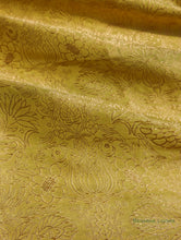 Load image into Gallery viewer, Yellow Handwoven Pure Silk Banarasi Fabric
