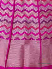 Load image into Gallery viewer, Pink Handwoven Pure Silk Banarasi Rangkaat Lehenga
